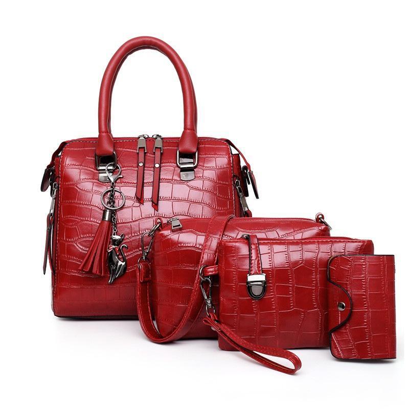 Luxury Crocodile Pattern Handbag Set for Women