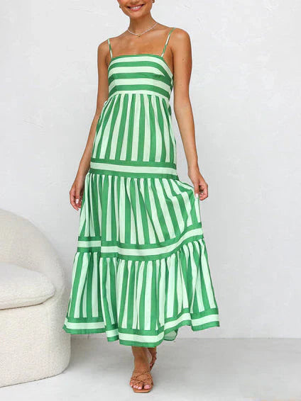 Trendy Striped Maxi Dress For Women