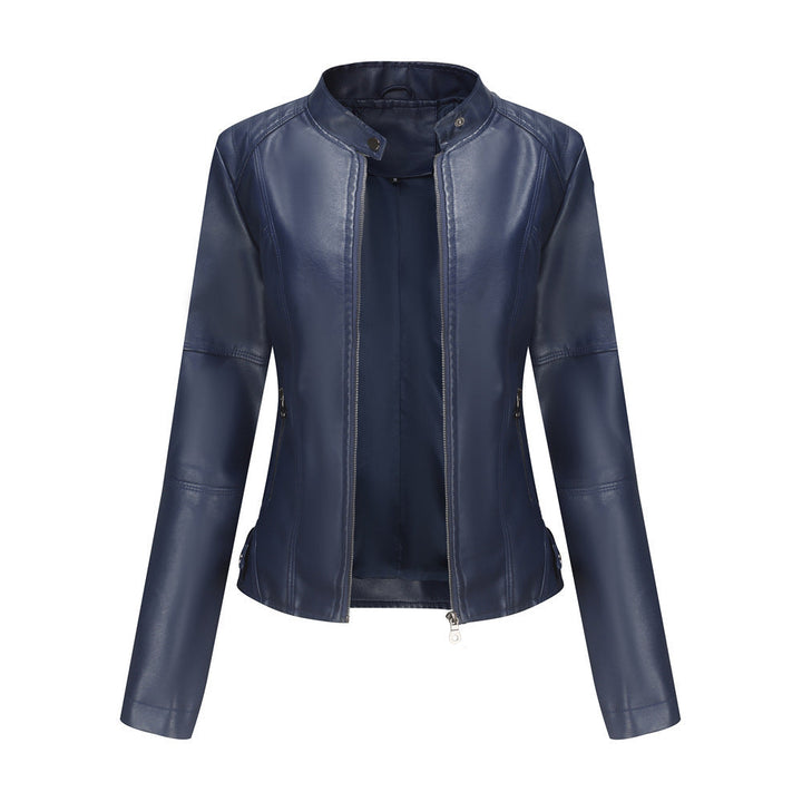 High Collar Zipper Jacket for Women