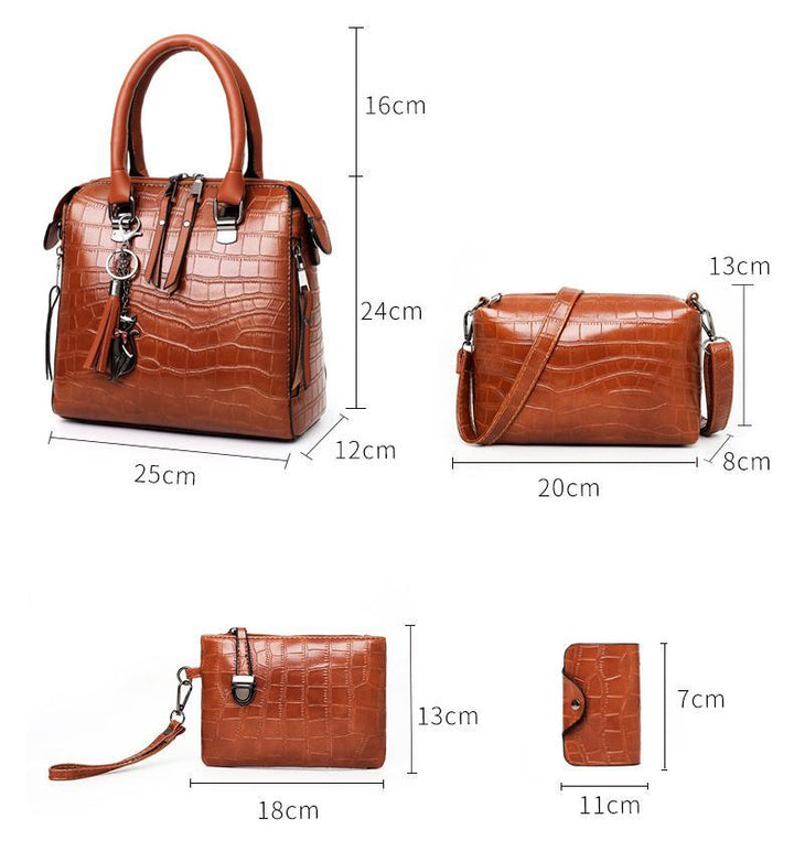 Luxury Crocodile Pattern Handbag Set for Women