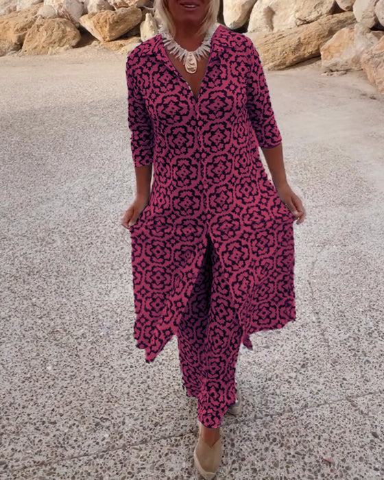 Camelia | Geometric Print Two-Piece Set
