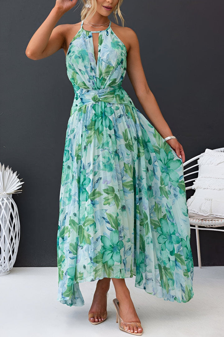 Amerie | Elegant Floral Print Midi Dress