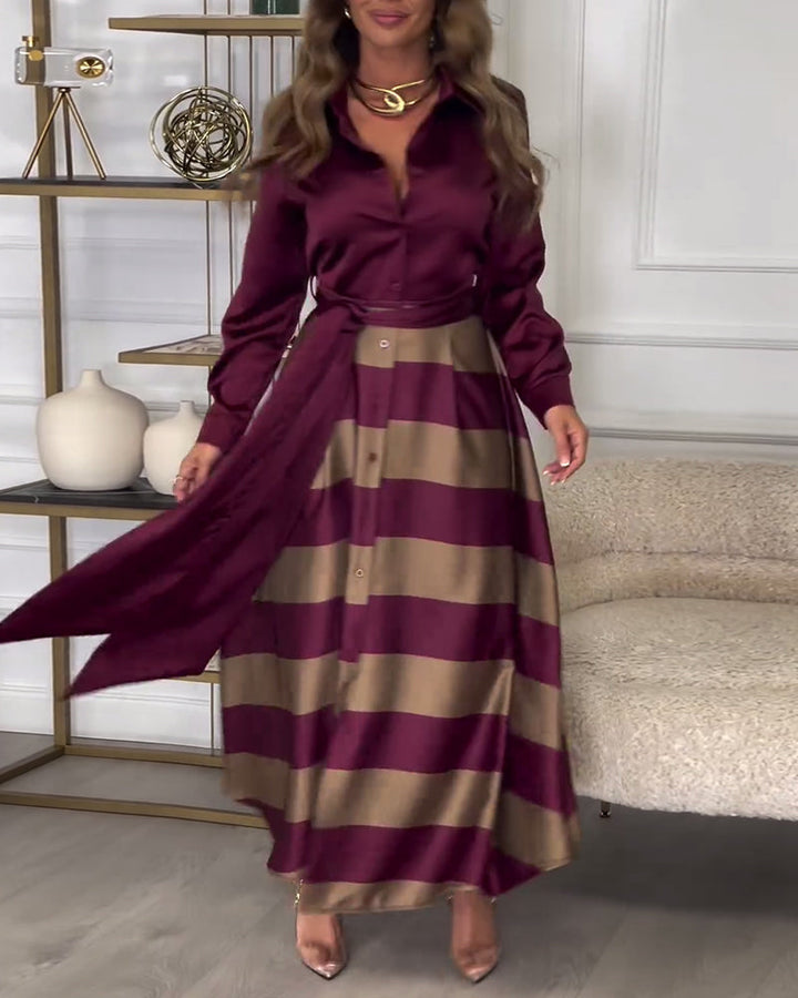 Jessibel | Striped Maxi Dress with Classic Detail