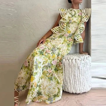 Elegant Floral Long Dress For Women