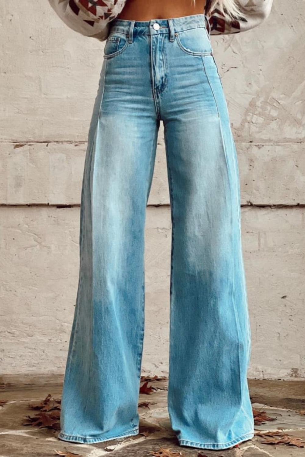 Kristel | Classic Denim Wide Leg Pants