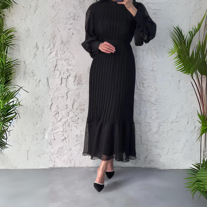 Elegant Long Flare Dress with long sleeves