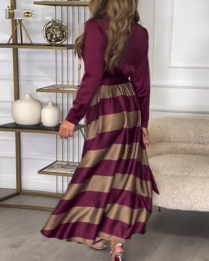 Jessibel | Striped Maxi Dress with Classic Detail