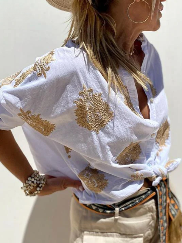 Oversized Embroidered Shirt for Women