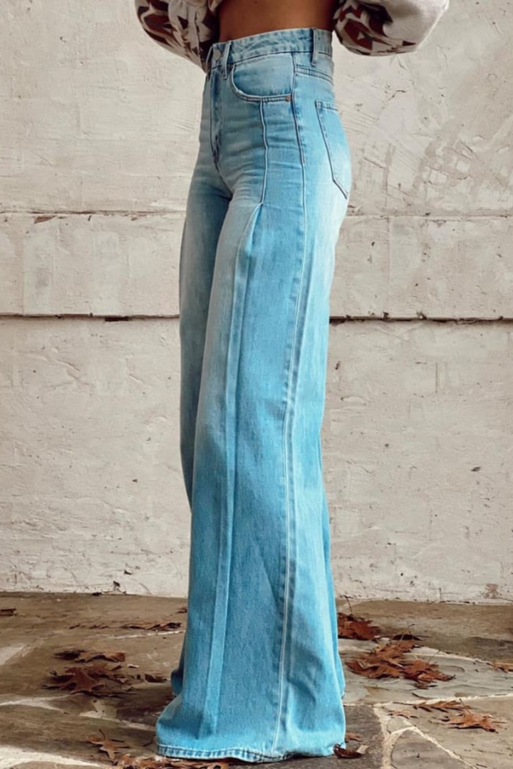 Kristel | Classic Denim Wide Leg Pants