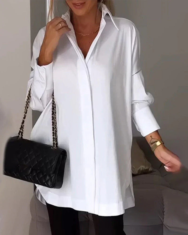 Oversized Button-Up Long Shirt for Women