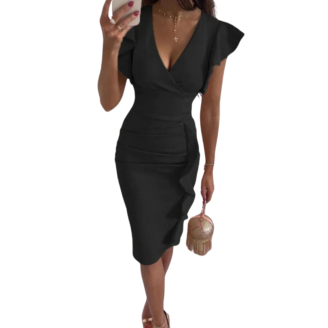 Women's Elegant Sleeveless V-Neck Cocktail Dress