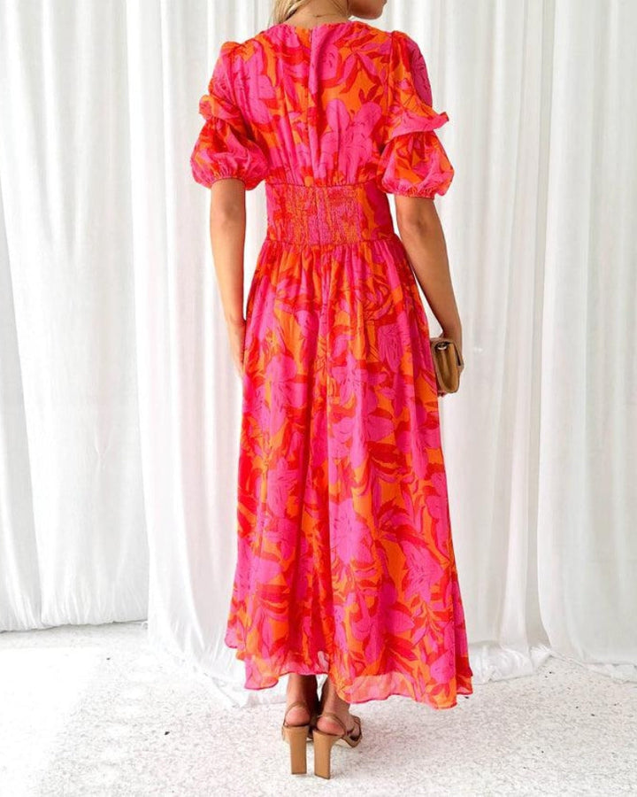 Arria | V-neck Puff Sleeve Dress