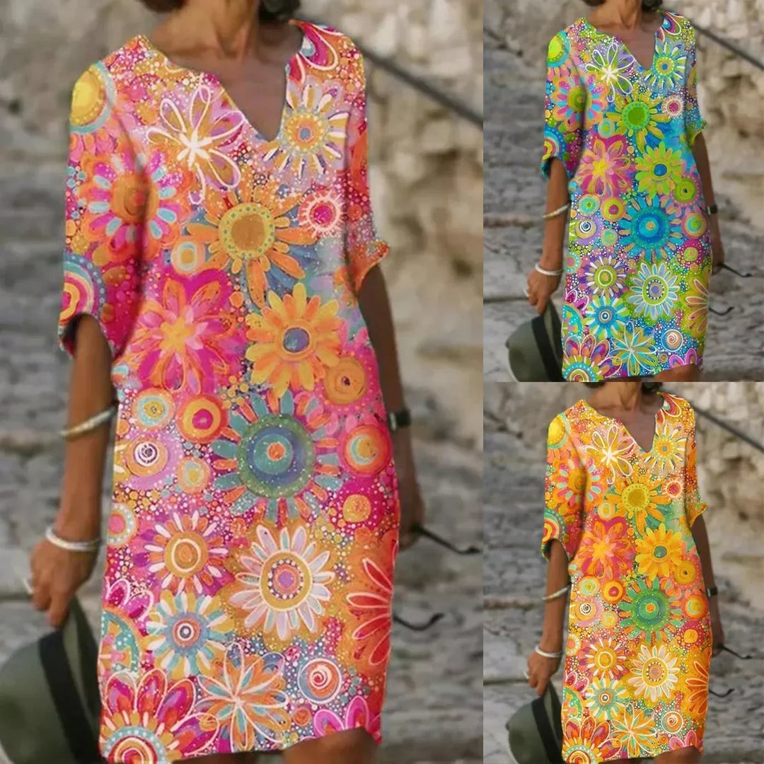 Floral V-Neck Dress for Women