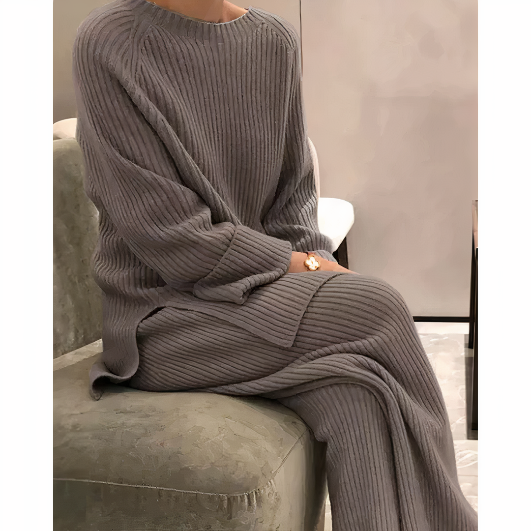 Soft Knit Sweater & Trouser Set For Women