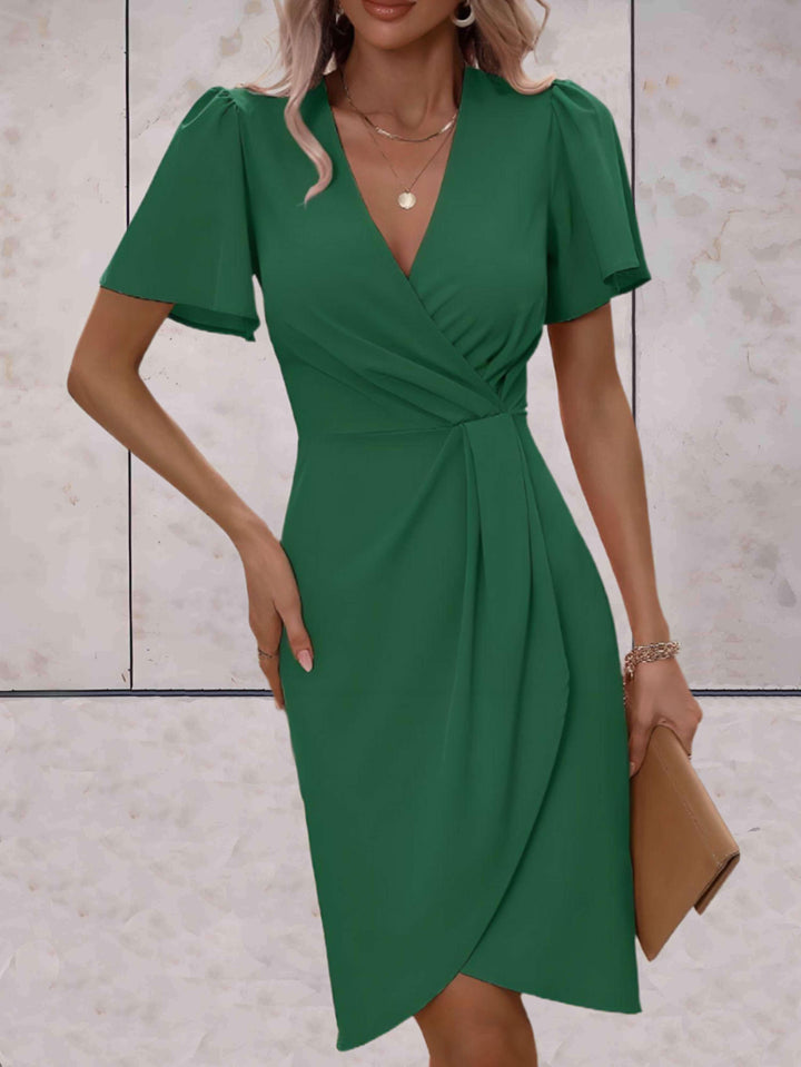 Classic V-Neck Wrap Dress for Women