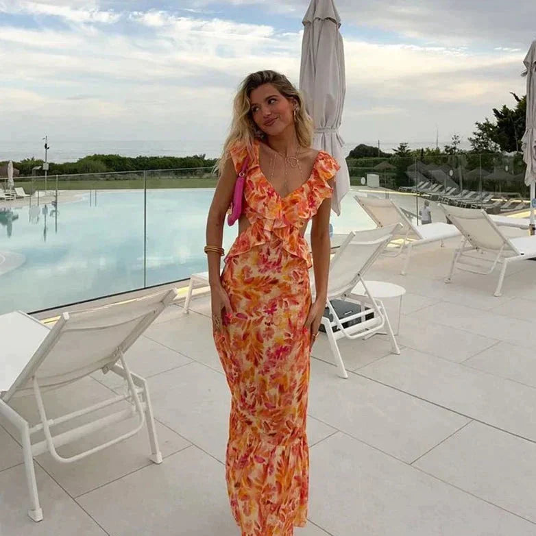 Fashion Ruffle Maxi Dress for Women