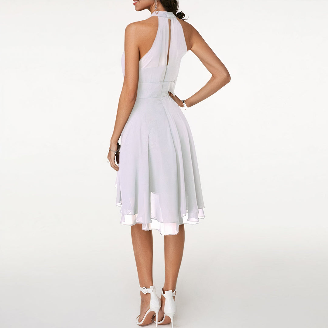 Elegant Halter Layered Dress for Women