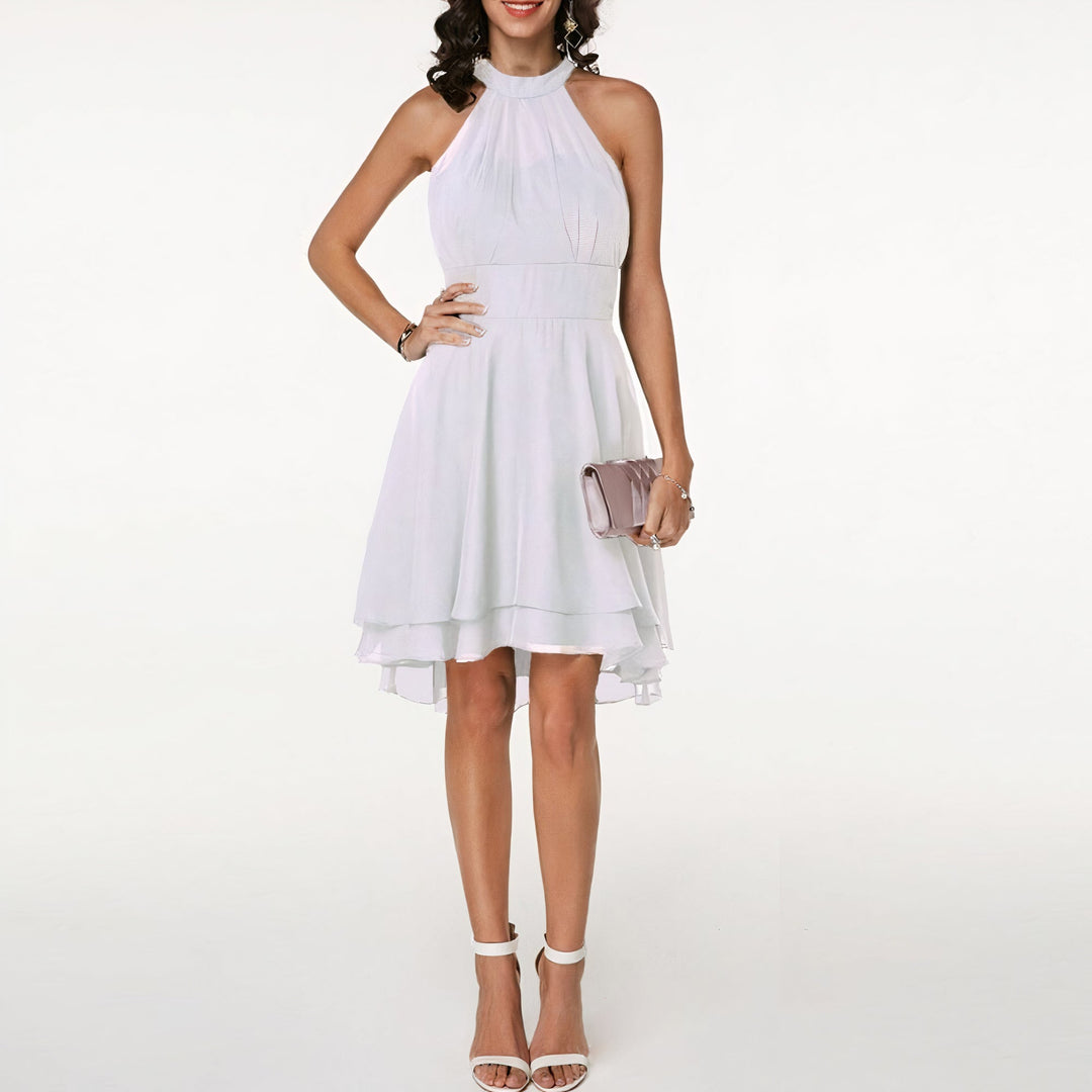 Elegant Halter Layered Dress for Women