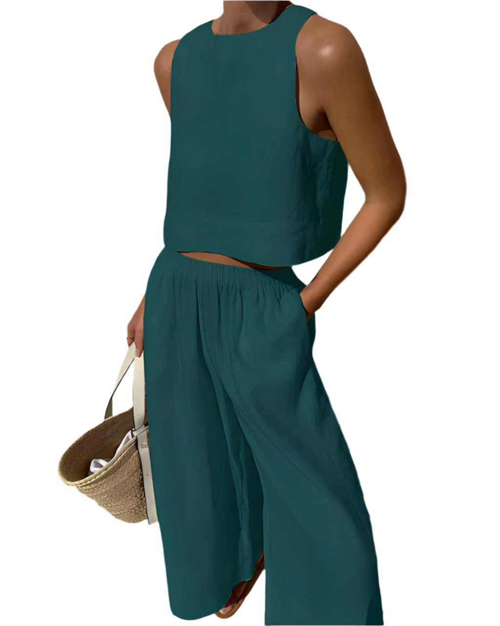 Lightweight Linen Two-Piece Outfit For Women