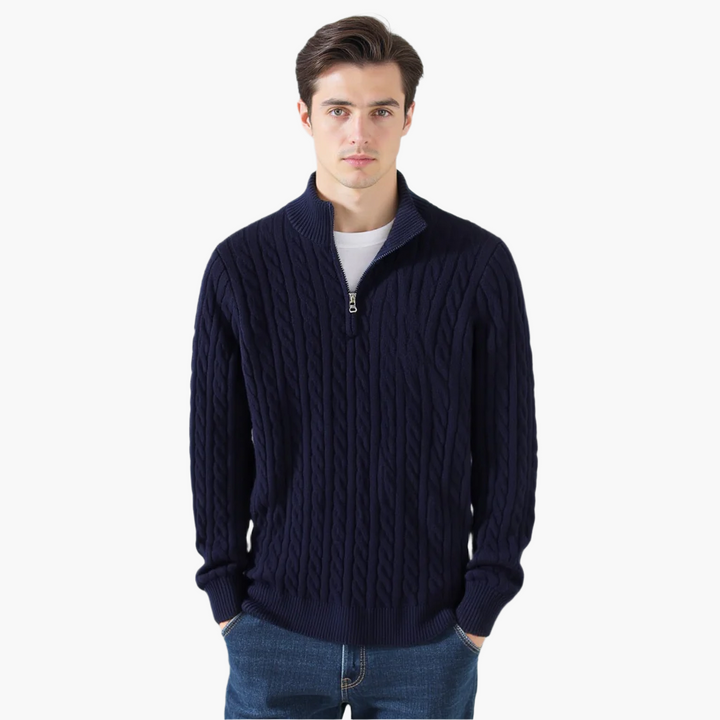 Delbert | Luxe Zip-Up Knit Sweater