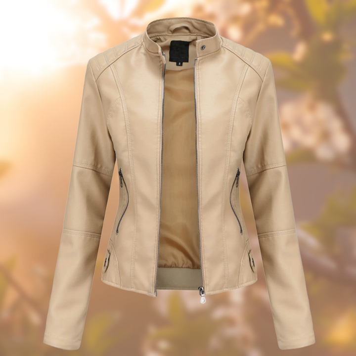 High Collar Zipper Jacket for Women