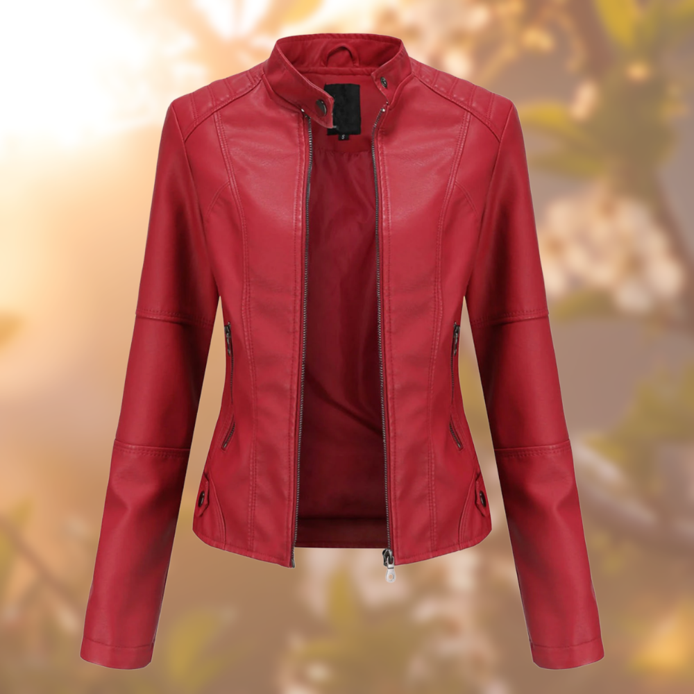 High Collar Zipper Jacket for Women