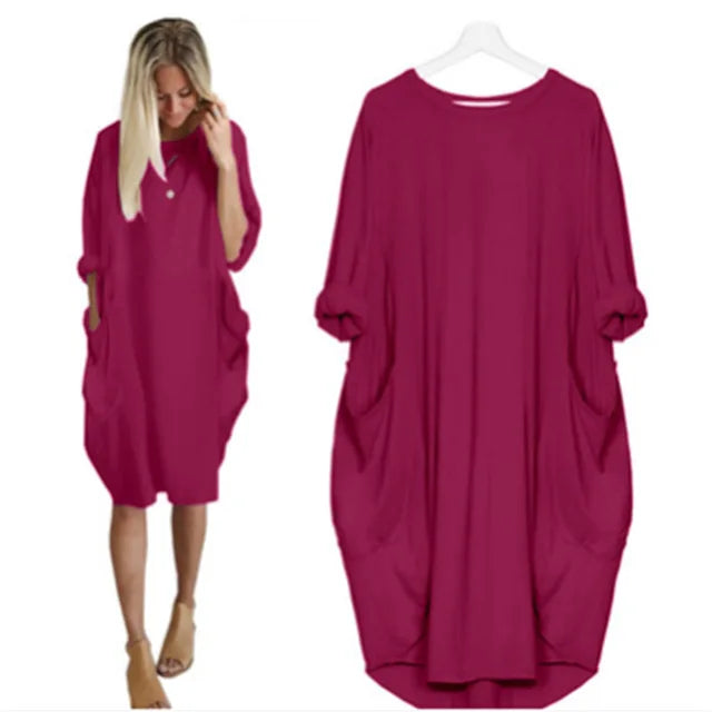 Casual Loose T-Shirt Dress for Women