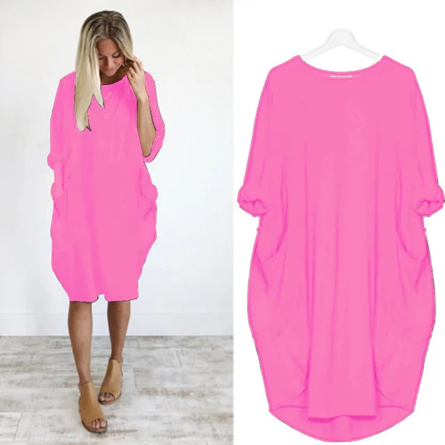 Casual Loose T-Shirt Dress for Women