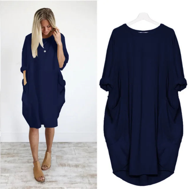 Casual Loose T-Shirt Dress for Women