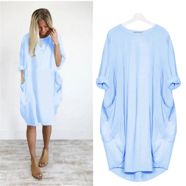 Casual Loose T-Shirt Dress for Women