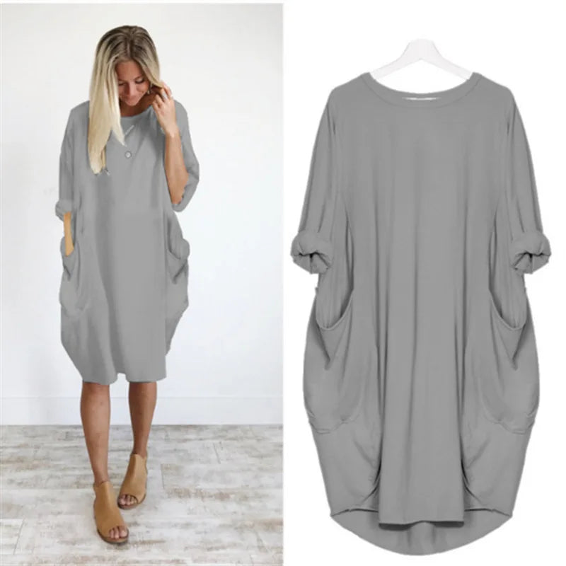 Casual Loose T-Shirt Dress for Women