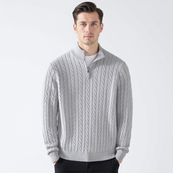 Delbert | Luxe Zip-Up Knit Sweater