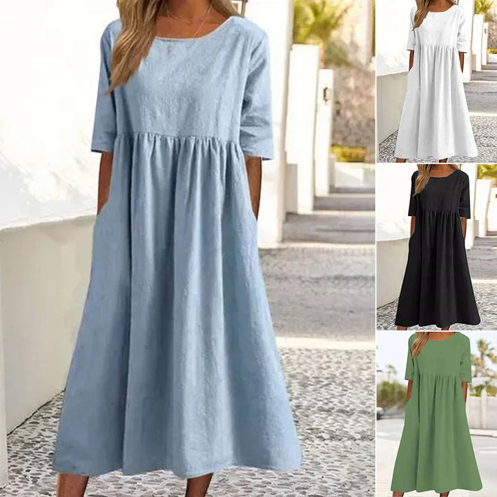 Casual Loose Pleated Hem Dress for Women