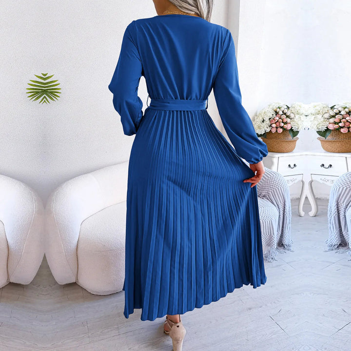 Classic Pleated Long Dress For Women