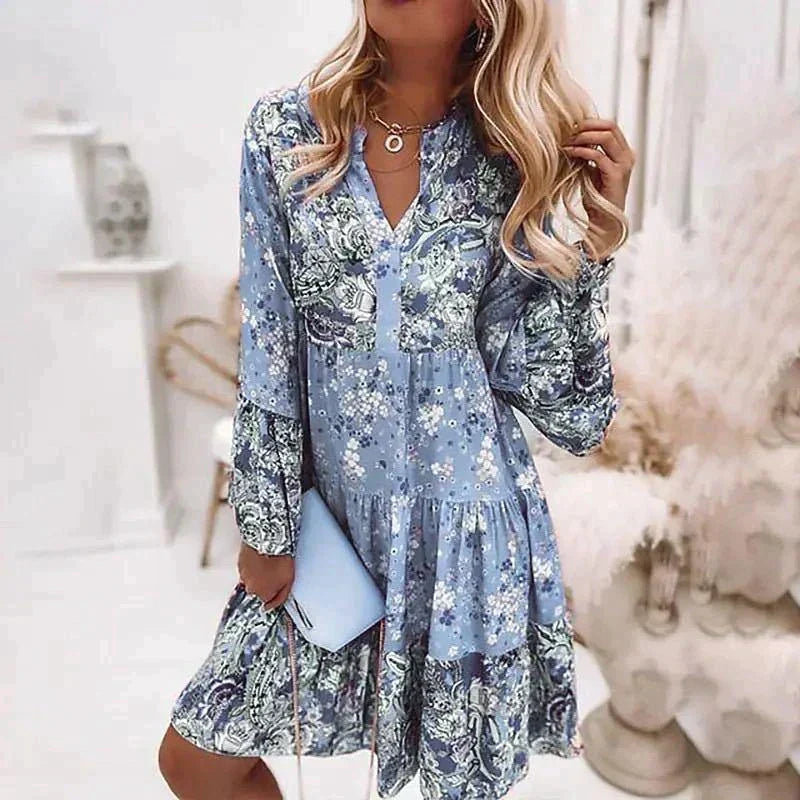 Women’s Floral Print Bohemian Dress