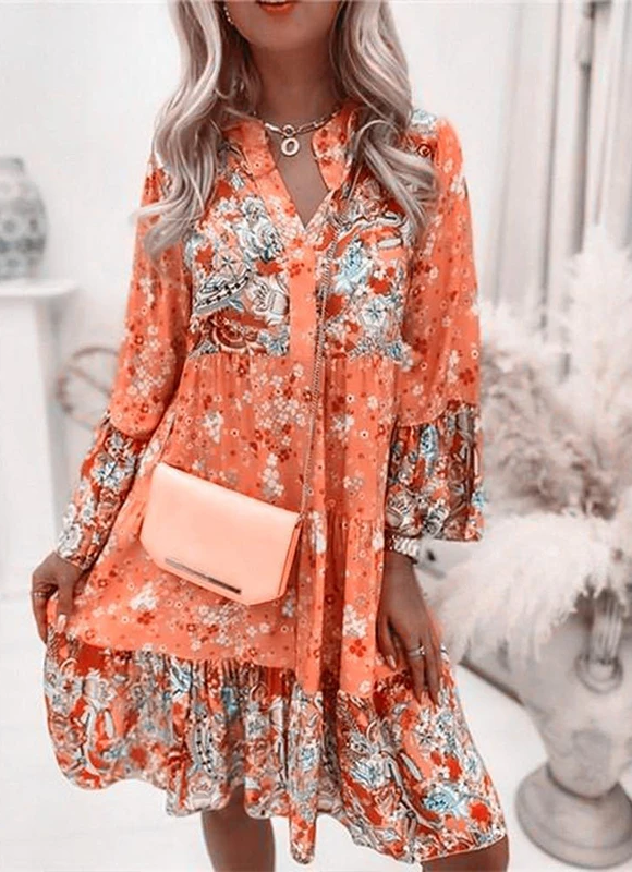 Women’s Floral Print Bohemian Dress