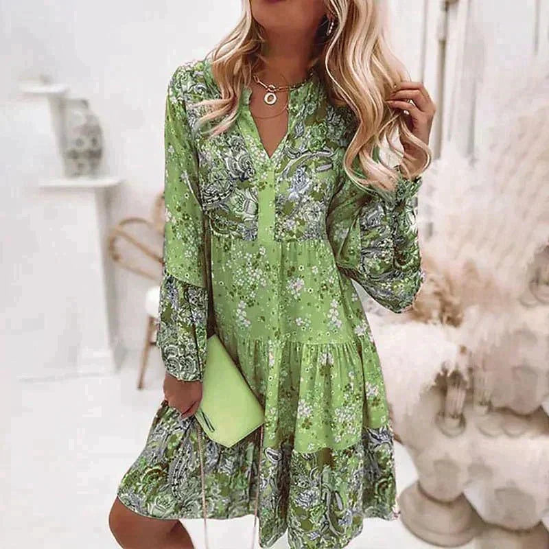 Women’s Floral Print Bohemian Dress