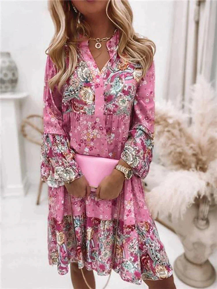 Women’s Floral Print Bohemian Dress