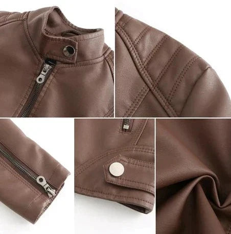 High Collar Zipper Jacket for Women