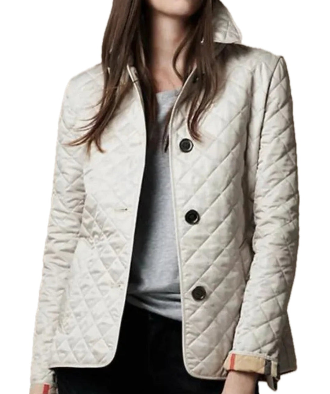 Diamond Pattern Quilted Jacket for Women