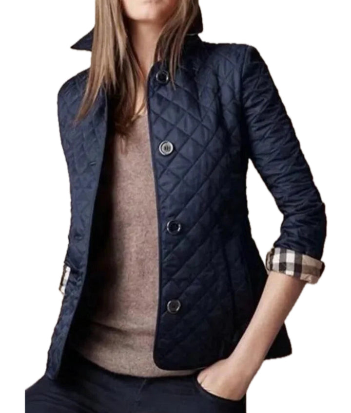 Diamond Pattern Quilted Jacket for Women