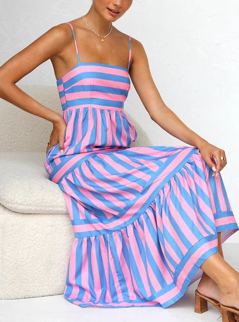 Trendy Striped Maxi Dress For Women