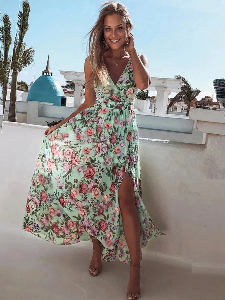 Summer Women's V-Neck Maxi Dress