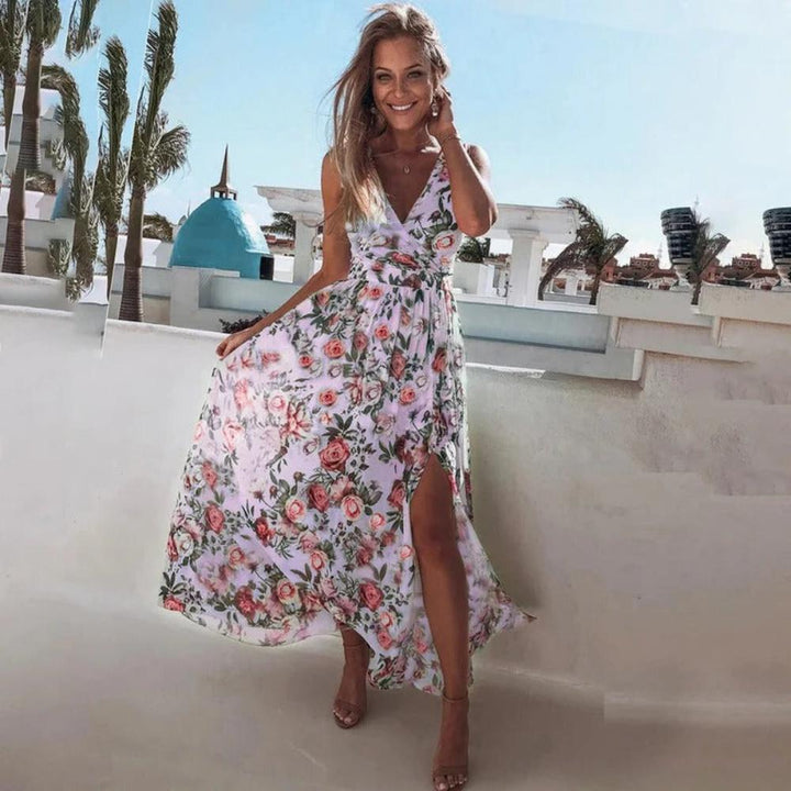 Summer Women's V-Neck Maxi Dress