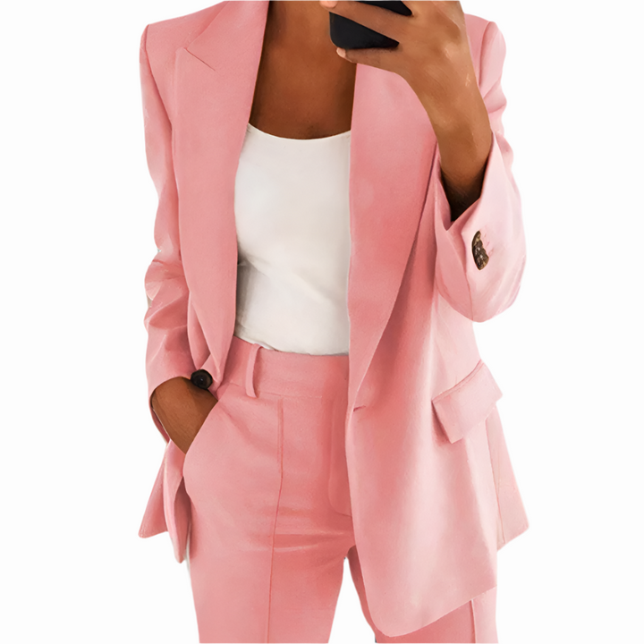 Elegant Blazer and Trouser Duo Set For Women