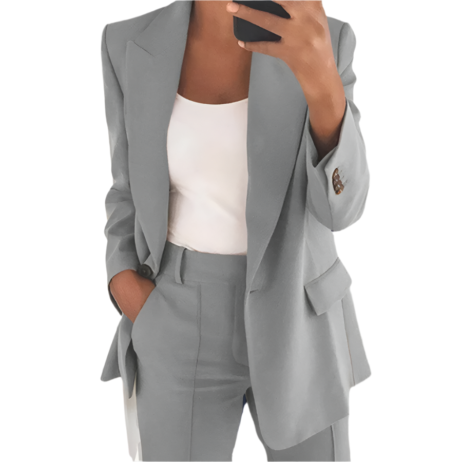 Elegant Blazer and Trouser Duo Set For Women