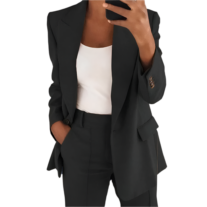 Elegant Blazer and Trouser Duo Set For Women