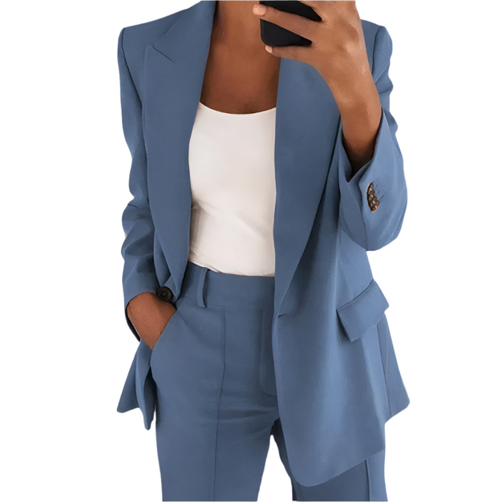 Elegant Blazer and Trouser Duo Set For Women