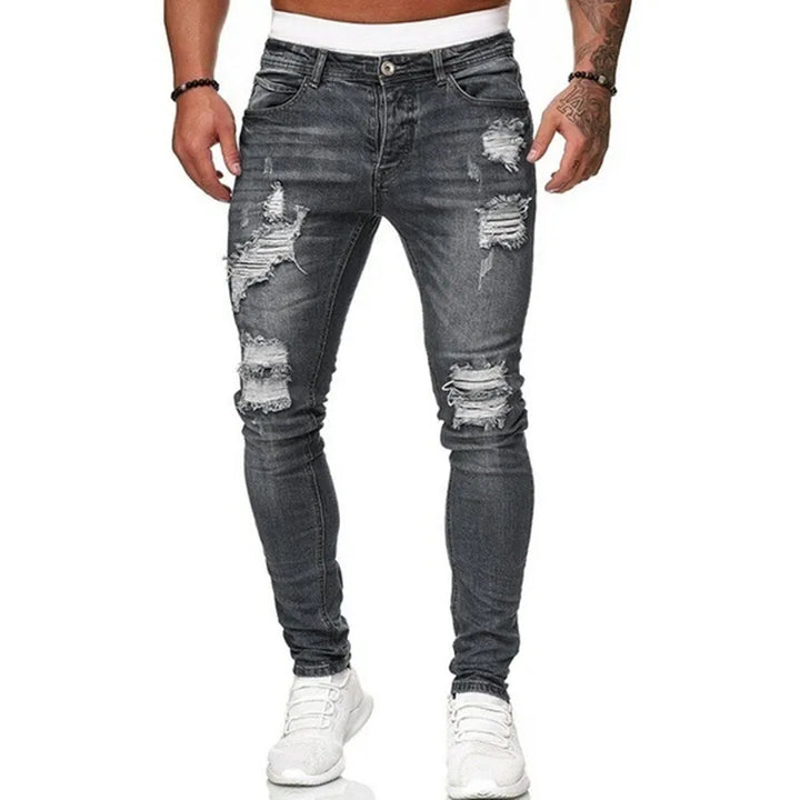 Men's Distressed Stretch Skinny Jeans