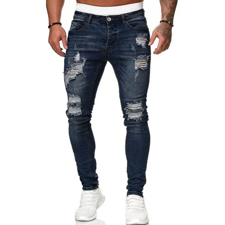 Men's Distressed Stretch Skinny Jeans